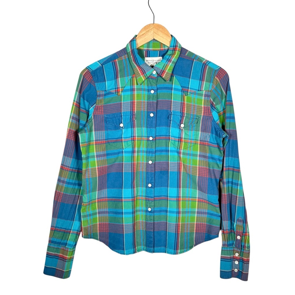 DENIM & SUPPLY RALPH LAUREN VINTAGE Plaid Western Button Down Shirt